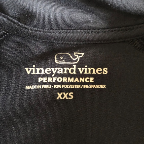 Vineyard Vines Performance Top, 3/4 Zip, Long Sleeves w/ Thumb Holes, Navy, XXS - Picture 2 of 8